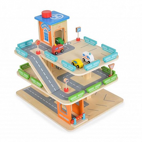 Дървен паркинг – гараж на три етажа от Moni toys