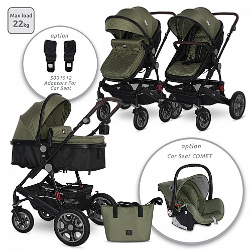 Бебешка количка 2 в 1 Lora Loden Green от Lorelli Бебешка количка 2 в 1 Lora Loden Green от Lorelli