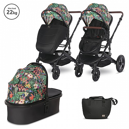 Бебешка количка 3 в 1 Boston Tropical Flowers от Lorelli Бебешка количка 3 в 1 Boston Tropical Flowers от Lorelli