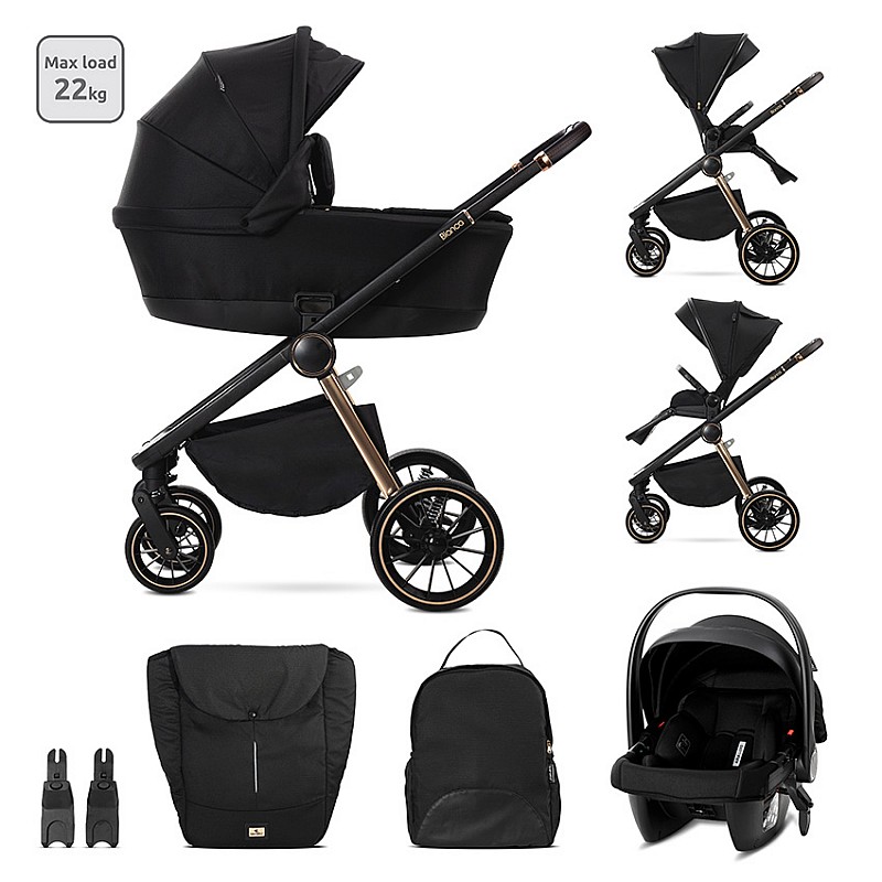 Бебешка количка 3 в 1 Bianca Black от Lorelli