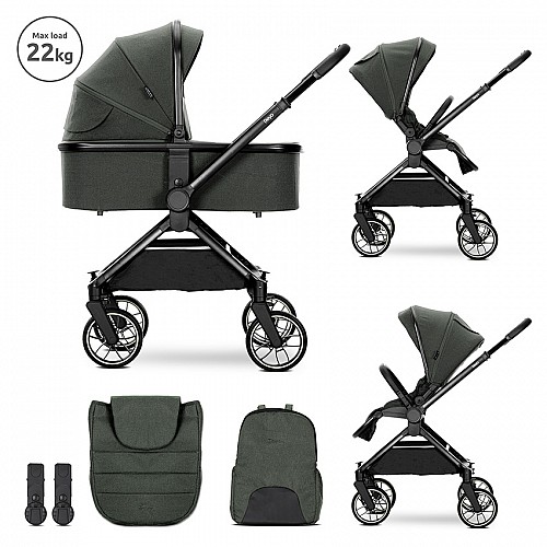 Бебешка количка 3 в 1 Reya Green от Lorelli Бебешка количка 3 в 1 Reya Green от Lorelli