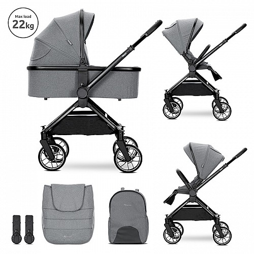 Бебешка количка 3 в 1 Reya Grey от Lorelli Бебешка количка 3 в 1 Reya Grey от Lorelli