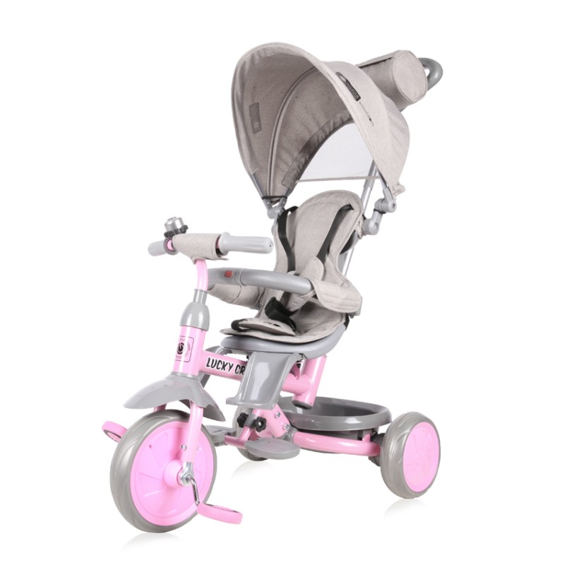 Детска триколка Lucky Crew Grey&pink от Lorelli