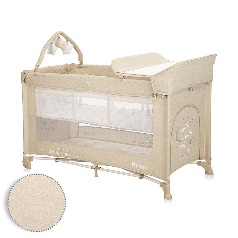 Бебешка кошара Noemi Plus Fog Beige Star от Lorelli