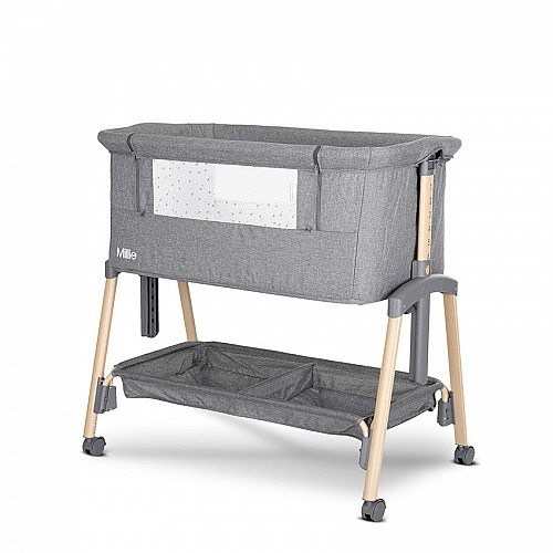 Бебешка кошара Мини Millie с Падаща Преграда Grey Wooden от Lorelli Бебешка кошара Мини Millie с Падаща Преграда Grey Wooden от Lorelli
