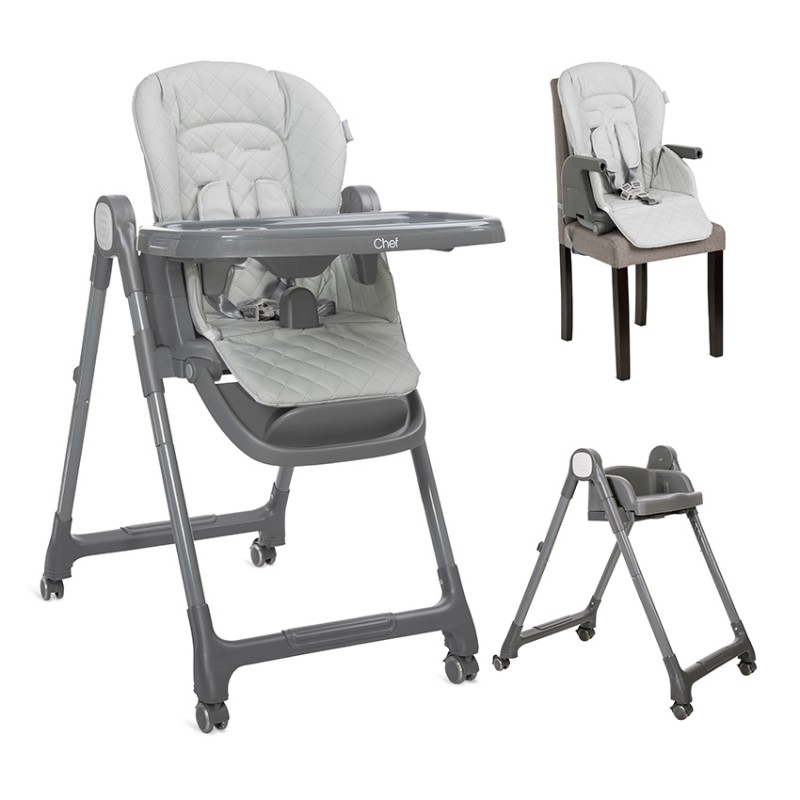 Стол за хранене Chef Grey Leather от Lorelli
