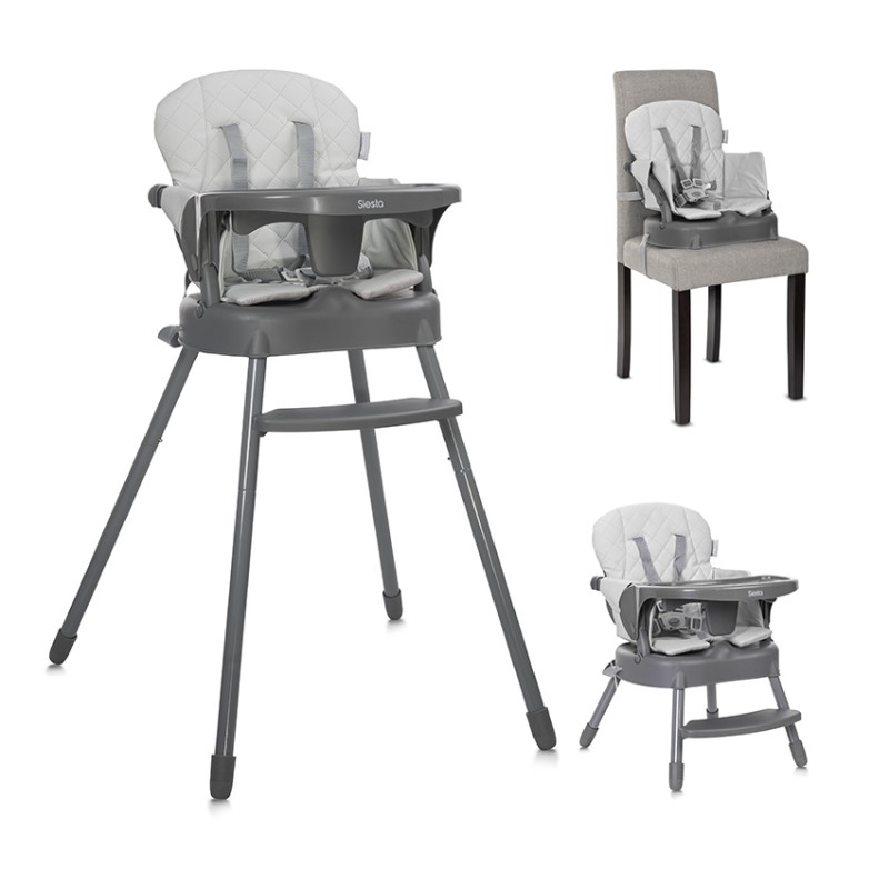 Стол за хранене Siesta Grey Leather от Lorelli