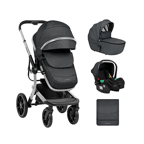 Бебешка количка 3 в 1 Irene Dark Grey 2024 от KikkaBoo