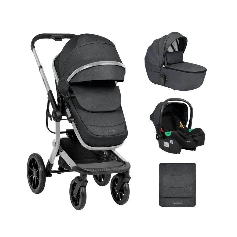 Бебешка количка 3 в 1 Irene Dark Grey 2024 от KikkaBoo