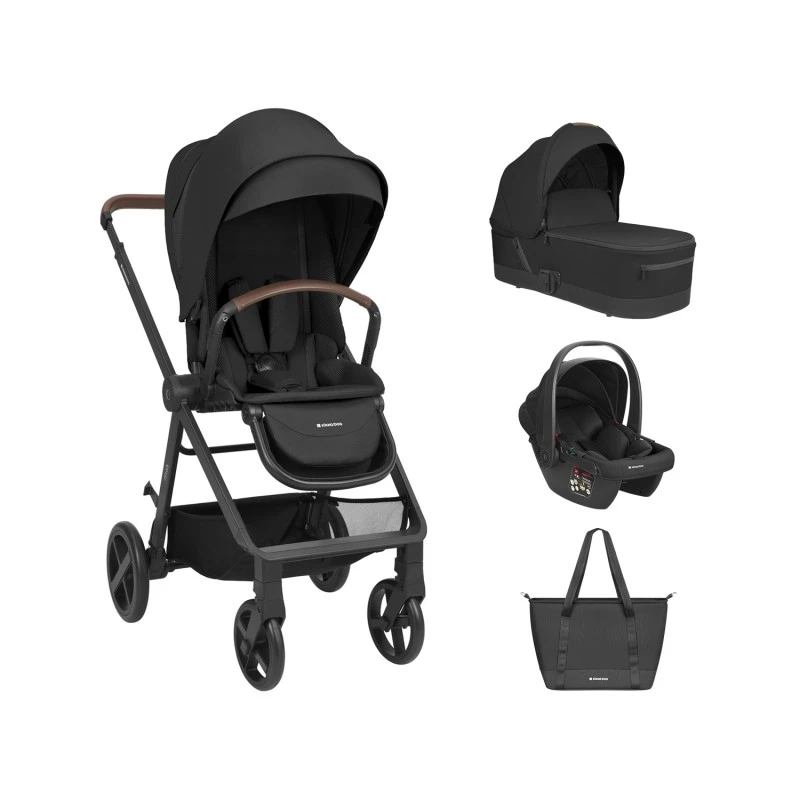 Бебешка количка 3 в 1 Mia Black от KikkaBoo