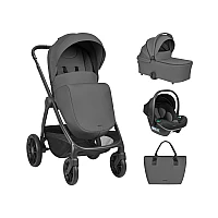 Бебешка количка 3 в 1 Modena Dark Grey 2027 от KikkaBoo
