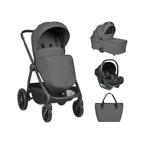 Бебешка количка 3 в 1 Modena Dark Grey 2027 от KikkaBoo Бебешка количка 3 в 1 Modena Dark Grey 2027 от KikkaBoo