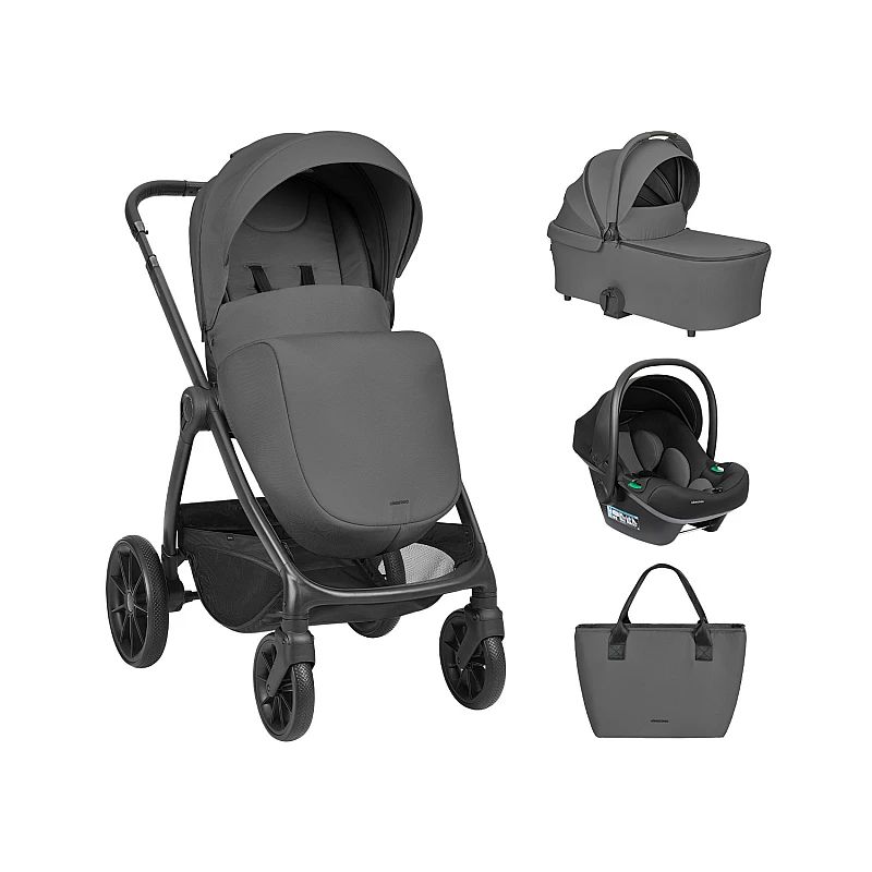Бебешка количка 3 в 1 Modena Dark Grey 2027 от KikkaBoo