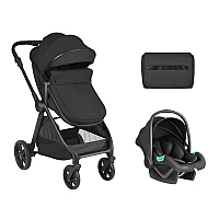 Бебешка количка 3 в 1 Трансф. Седалка Eloe Black от KikkaBoo