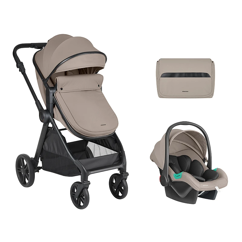 Бебешка количка 3 в 1 Трансф. Седалка Eloe Dark Beige от KikkaBoo