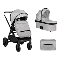 Бебешка количка 2 в 1 Tiffany Light Grey 2024 от KikkaBoo