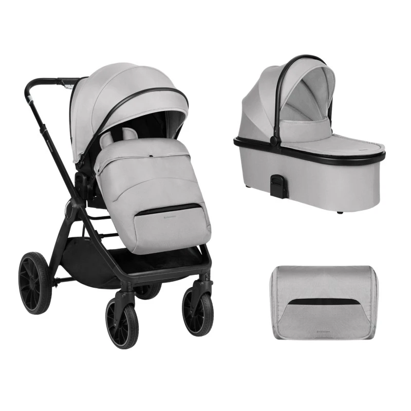 Бебешка количка 2 в 1 Tiffany Light Grey 2024 от KikkaBoo