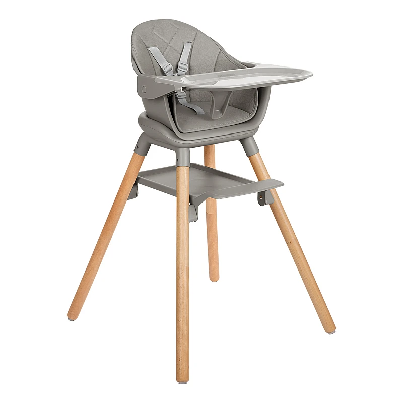 Стол за хранене 6в1 Woody Grey от KikkaBoo