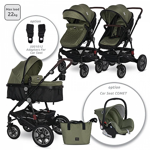Бебешка количка 2 в 1 Lora Loden Green от Lorelli