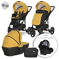 Бебешка количка 3 в 1 Rimini Premium Lemon Curry от Lorelli