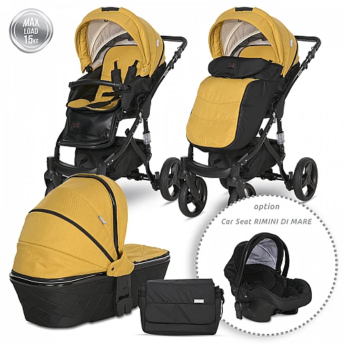 Бебешка количка 3 в 1 Rimini Premium Lemon Curry от Lorelli