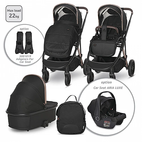 Бебешка количка 3 в 1 Aria Black от Lorelli Бебешка количка 3 в 1 Aria Black от Lorelli