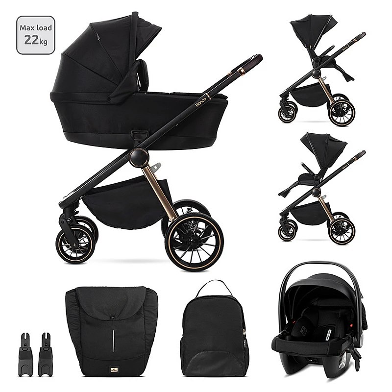 Бебешка количка 3 в 1 Bianca Black от Lorelli
