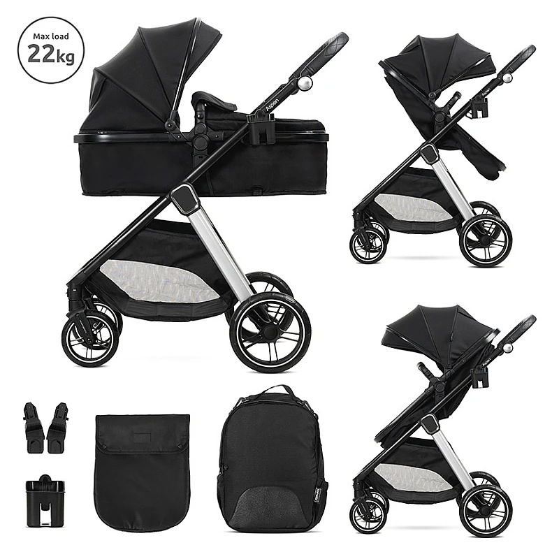 Бебешка количка 3 в 1 Aspen Black от Lorelli