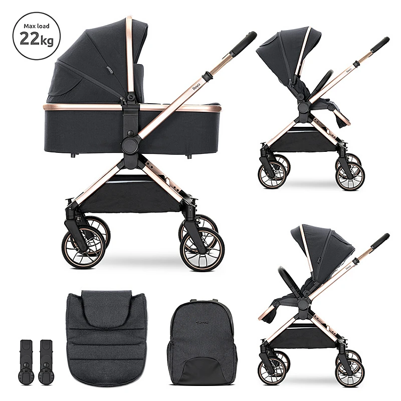 Бебешка количка 3 в 1 Reya Black от Lorelli