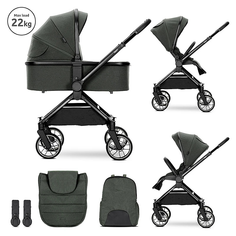 Бебешка количка 3 в 1 Reya Green от Lorelli