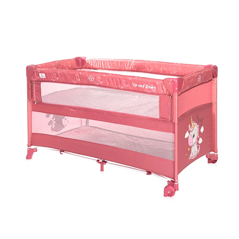 Бебешка кошара Up and Down с Падаща Преграда Rose Velvet от Lorelli