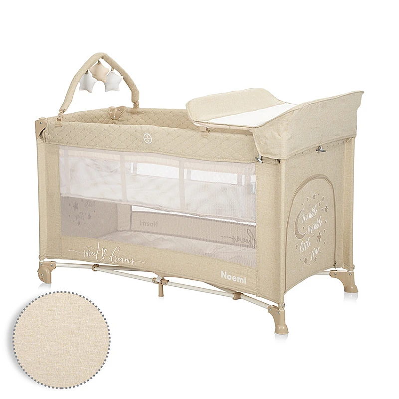 Бебешка кошара Noemi Plus Fog Beige Star от Lorelli
