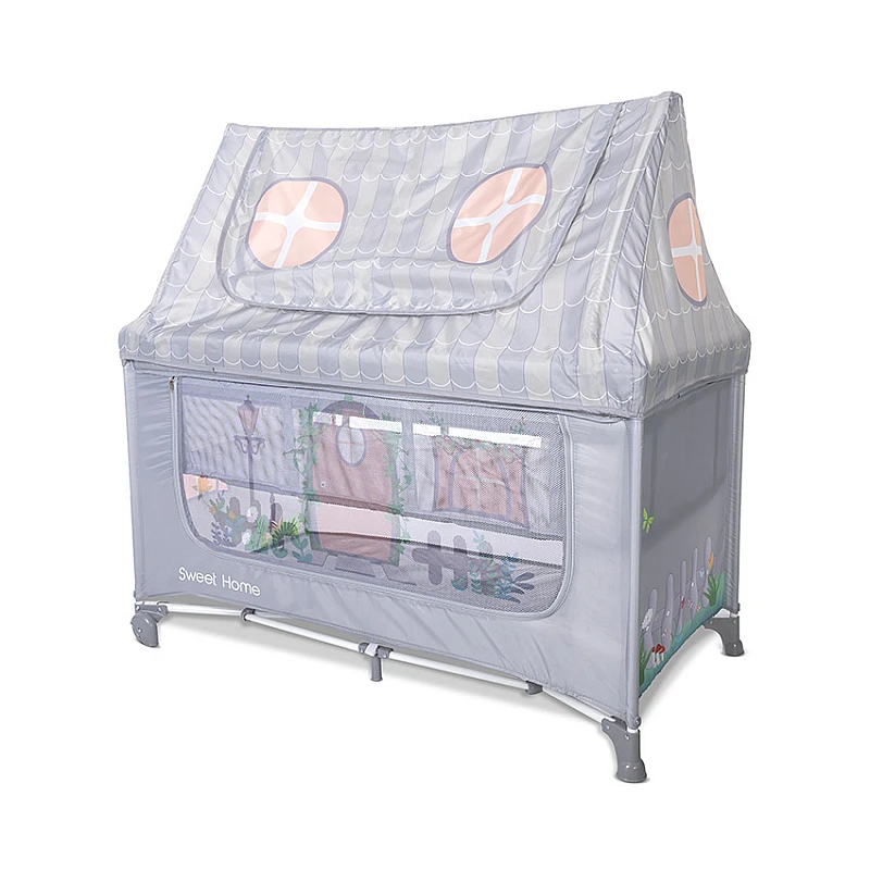 Бебешка кошара Sweet Home с Покрив Grey от Lorelli