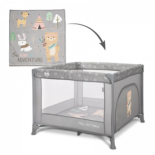 Бебешка кошара Play N Relax Grey Adventure от Lorelli