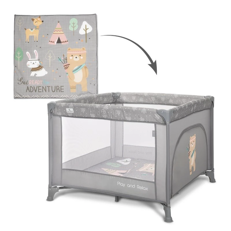 Бебешка кошара Play N Relax Grey Adventure от Lorelli