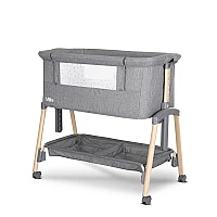Бебешка кошара Мини Millie с Падаща Преграда Grey Wooden от Lorelli