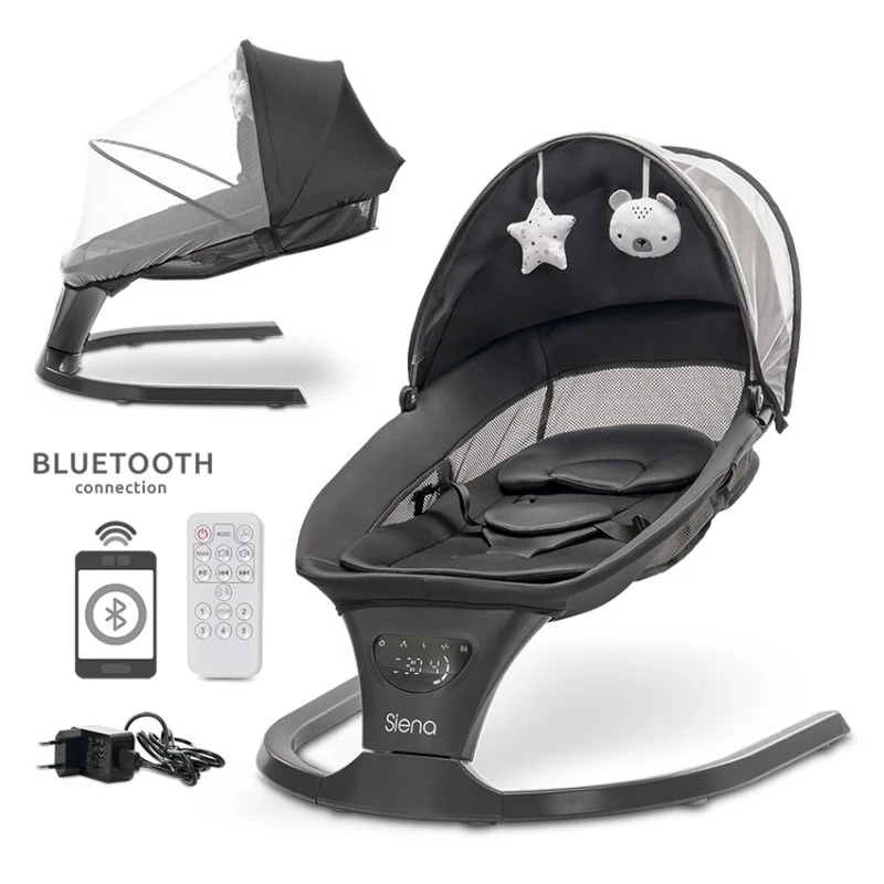 Бебешка електрическа люлка Siena Graphite от Lorelli