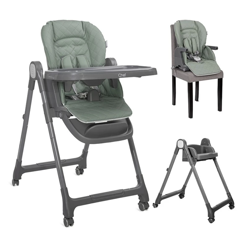 Стол за хранене Chef Green Leather от Lorelli