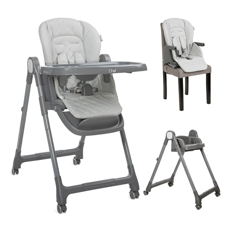 Стол за хранене Chef Grey Leather от Lorelli