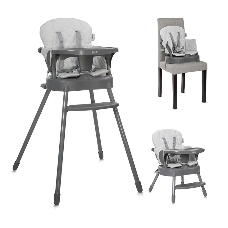 Стол за хранене Siesta Grey Leather от Lorelli