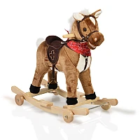 Плюшена играчка за яздене Кон Chipper Кафе Колелца от Moni Toys