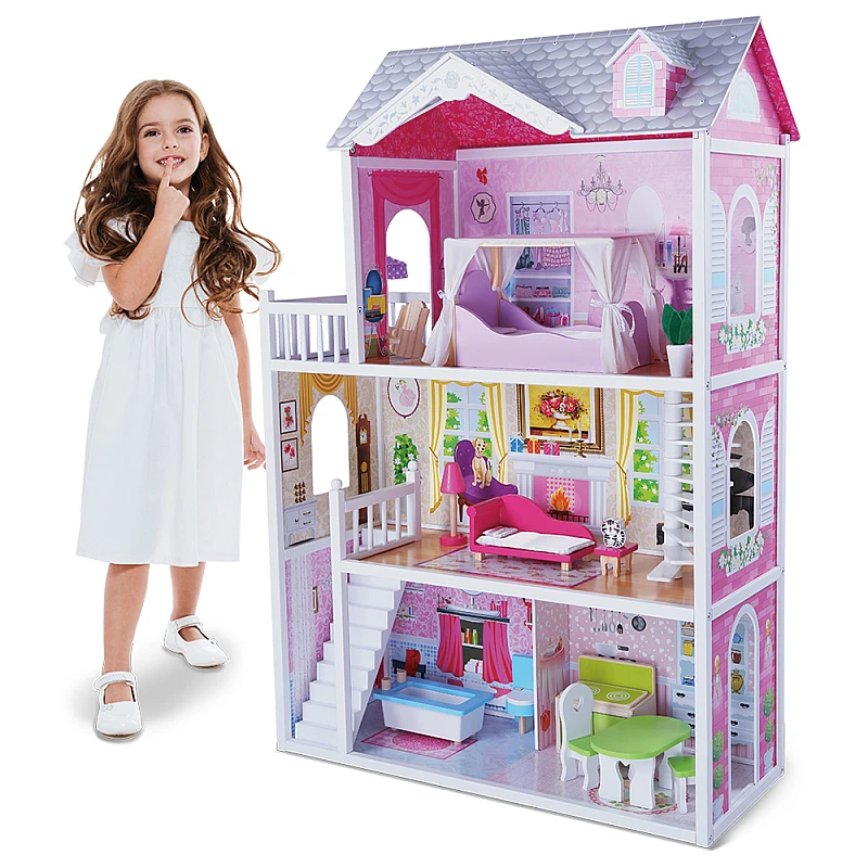 Детска дървена къща за кукли Aria от Moni Toys