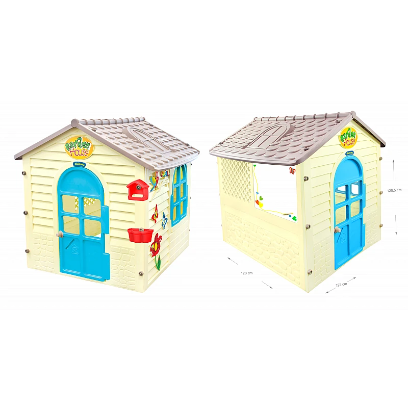 Детска градинска къщичка и маса Малка Къща с Дъска за Рисуване от Mochtoys