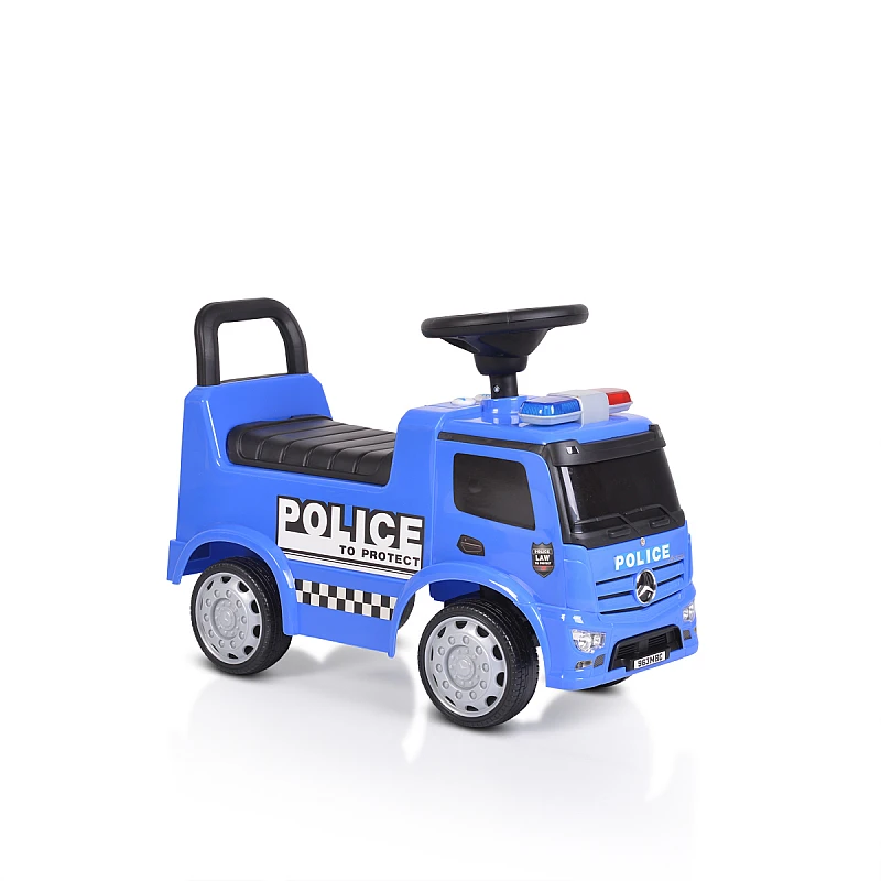 Детска кола за бутане Mercedes-benz Antos Police Син