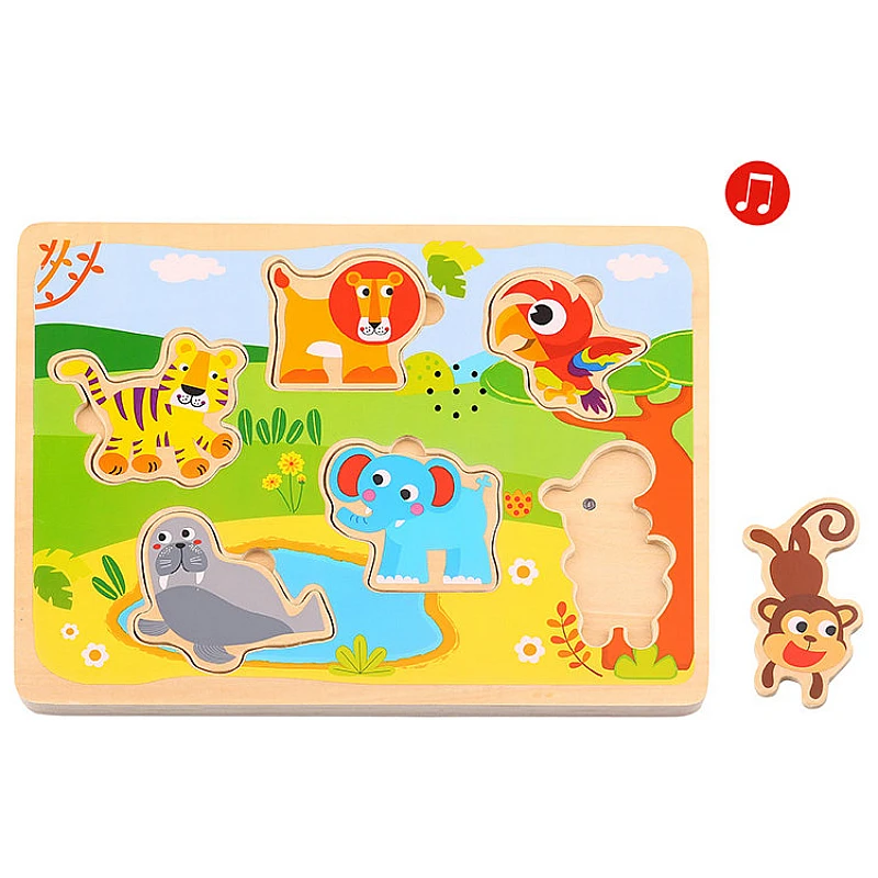 Дървен пъзел Музикален Пъзел Животни Tl065 от Tooky Toy