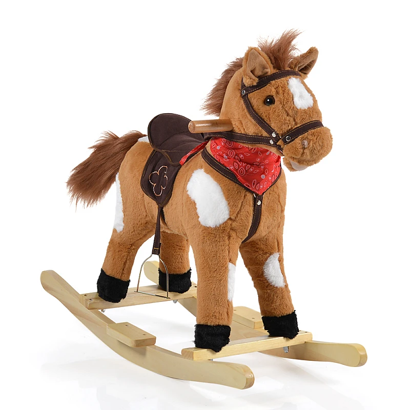 Плюшена играчка за яздене Кон Thunder Каки от Moni Toys
