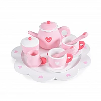 Дървена ролева играчка Чаен Сервиз Сърчица от Moni Toys