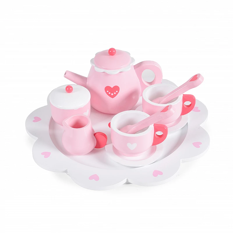 Дървена ролева играчка Чаен Сервиз Сърчица от Moni Toys