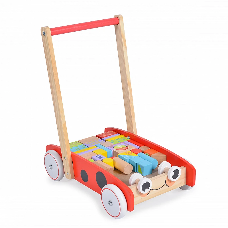 Детска играчка за прохождане Дървена за Прохождане Калинка от Moni Toys