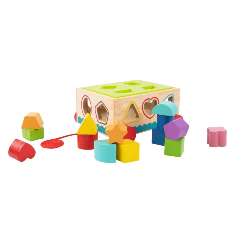 Дървена образователна играчка Сортер за Дърпане Th580 16 Части от Tooky Toy
